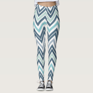 Blauwe/groene Leggings van de vrouw Chervron