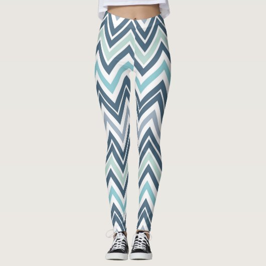 Blauwe/groene Leggings van de vrouw Chervron (Voorkant)