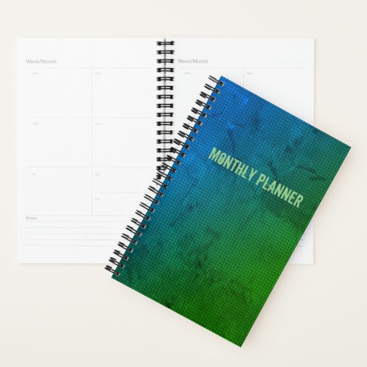 Blauwe groene maandelijkse Planner (Display)