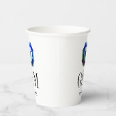 Blauwe groene marinedruksteen papieren bekers (Rechts)