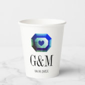 Blauwe groene marinedruksteen papieren bekers (Voorkant)