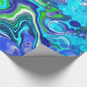 Blauwe groene marmer cadeaupapier (Hoek)