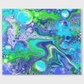 Blauwe groene marmer cadeaupapier (Vlak)