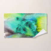 Blauwe groene marmer-kleurstof waterverf bad handdoek (Handdoek)