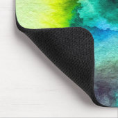 Blauwe groene marmer-kleurstof waterverf muismat (Hoek)