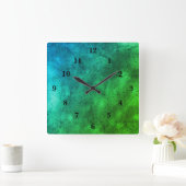 Blauwe groene marmer, regenboogkunst vierkante klok (Huis)