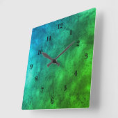 Blauwe groene marmer, regenboogkunst vierkante klok (Hoek)