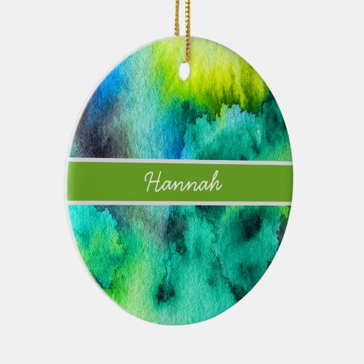 Blauwe groene marmer waterverf keramisch ornament (Rechts)