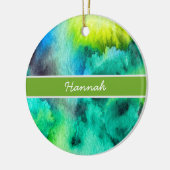 Blauwe groene marmer waterverf keramisch ornament (Links)