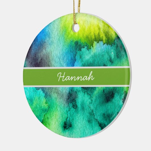 Blauwe groene marmer waterverf keramisch ornament (Links)