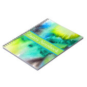 Blauwe groene marmer waterverf notitieboek (Linkerzijde)