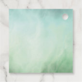 Blauwe groene marmergrens bedankjes labels (Achterkant)