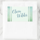 Blauwe groene marmergrens rechthoekige sticker (Tas)