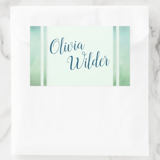 Blauwe groene marmergrens rechthoekige sticker (Tas)