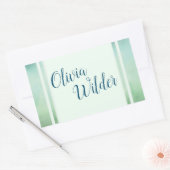 Blauwe groene marmergrens rechthoekige sticker (Envelop)