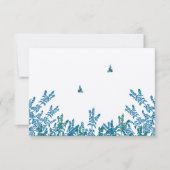 Blauwe groene meadow Bumble bee Wedding RSVP Kaartje (Voorkant)
