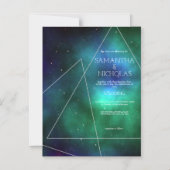 Blauwe groene melkweg Geometrische Abstracte moder Magnetische Uitnodiging (Voorkant)