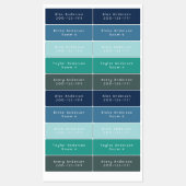 Blauwe groene middelmatige waterdichte kleefetiket labels (Vel)