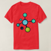 Blauwe groene moleculen wetenschapspatroon t-shirt (Design voorkant)