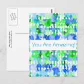 Blauwe groene mozaïeken briefkaart (Voorkant / Achterkant)