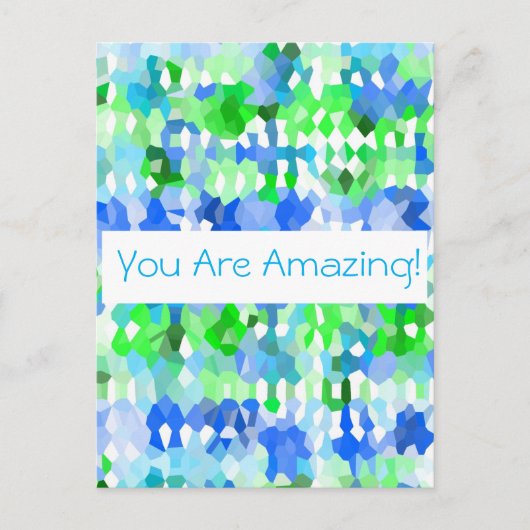 Blauwe groene mozaïeken briefkaart (Voorkant)