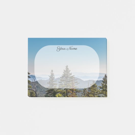 Blauwe groene Natuur berglandschap - aangepaste na Post-it® Notes (Voorkant)