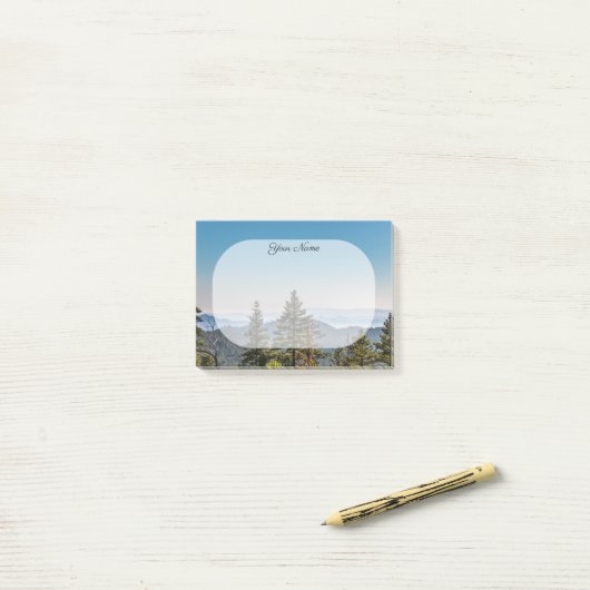 Blauwe groene Natuur berglandschap - aangepaste na Post-it® Notes (Op bureau)