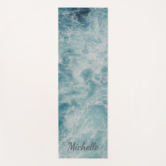 Blauwe Groene Oceaan Zomer Beach Waves Custom Yogamat (Voorkant)