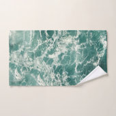 Blauwe groene oceaangolven bad handdoek (Handdoek)