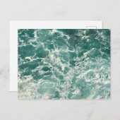 Blauwe groene oceaangolven briefkaart (Voorkant / Achterkant)