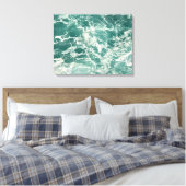 Blauwe groene oceaangolven canvas afdruk (Insitu (Slaapkamer))