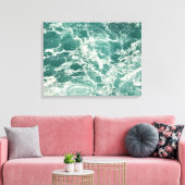 Blauwe groene oceaangolven canvas afdruk (Insitu (Woonkamer))