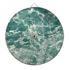 Blauwe groene oceaangolven dartbord