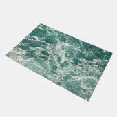 Blauwe groene oceaangolven deurmat (Schuin)