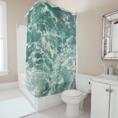 Blauwe groene oceaangolven douchegordijn (In situ)