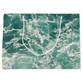 Blauwe groene oceaangolven groot cadeauzakje (Voorkant)