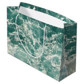 Blauwe groene oceaangolven groot cadeauzakje (Achterkant Gekanteld)