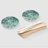 Blauwe groene oceaangolven handwaaier (Niet-gemonteerd)