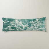 Blauwe groene oceaangolven lichaamskussen (Achterkant)
