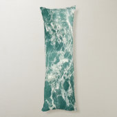 Blauwe groene oceaangolven lichaamskussen (Achterkant (Verticaal))