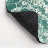 Blauwe groene oceaangolven muismat (Hoek)