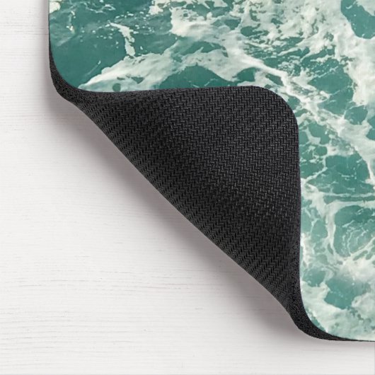 Blauwe groene oceaangolven muismat (Hoek)