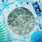 Blauwe groene oceaangolven papieren bordje (Feest)