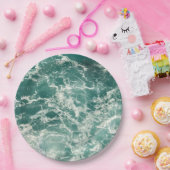 Blauwe groene oceaangolven papieren bordje (Feest)