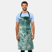 Blauwe groene oceaangolven schort (Gedragen)