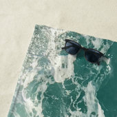 Blauwe groene oceaangolven strandlaken (In situ)