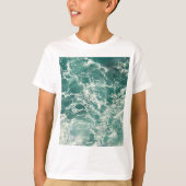 Blauwe groene oceaangolven t-shirt (Voorkant)
