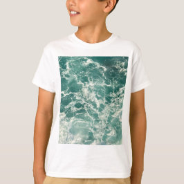 Blauwe groene oceaangolven t-shirt