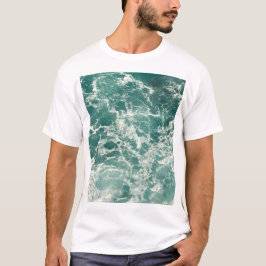 Blauwe groene oceaangolven t-shirt