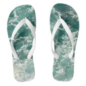 Blauwe groene oceaangolven teenslippers (Voetbed)
